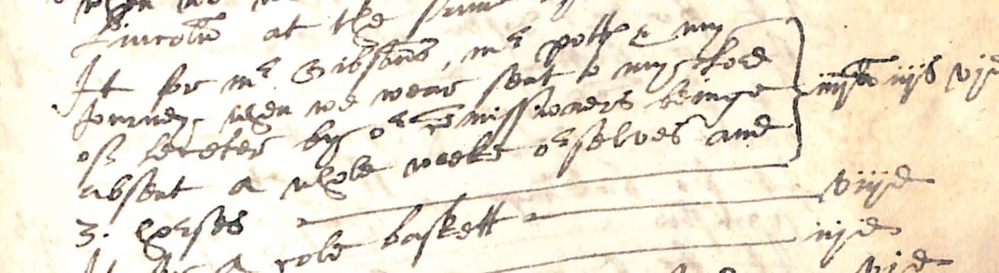 Extract from a page of an old ledger depicting expenses related to the election to rector of the Subrector John Gibson, and of the journey to the College Visitor’s residence at Buckden to inform him of the result.